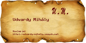 Udvardy Mihály névjegykártya