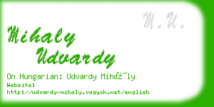 mihaly udvardy business card